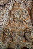 Mamallapuram - Tamil Nadu. The Varaha mandapa, panel of Gaya-Lakshmi 